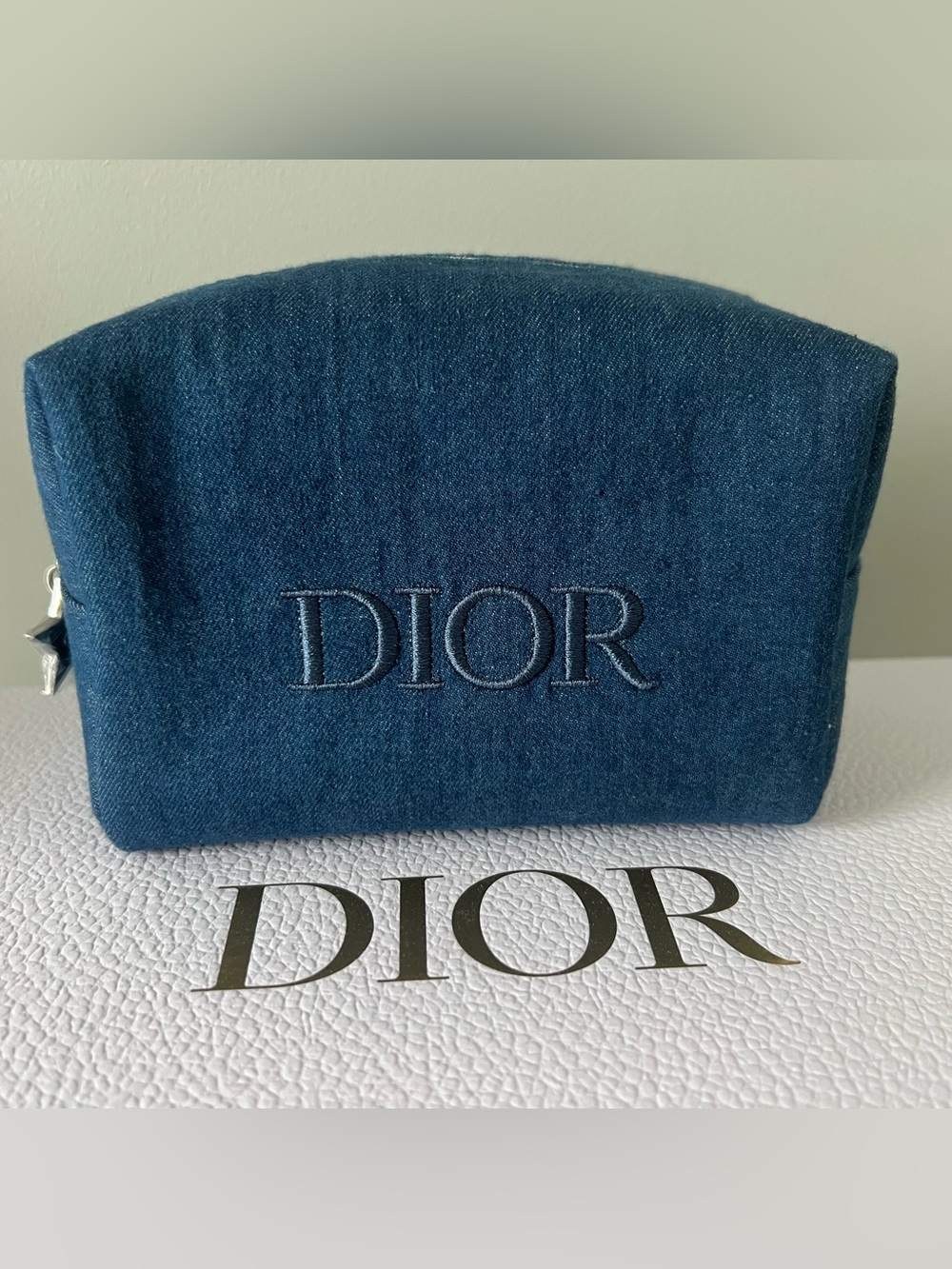 NWT Dior Denim Cosmetic Pouch Case